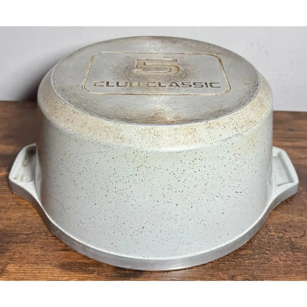 Vintage Club Classic Cookware Pressed Aluminum 5 Qt Stockpot Speckled Gray